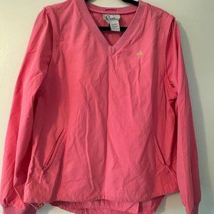 Lilly Pulitzer Pink Beach Windbreaker, zip off sleeves - size L